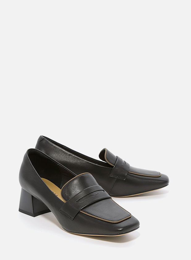 נעלי עקב מוקסין מעור  - ליב