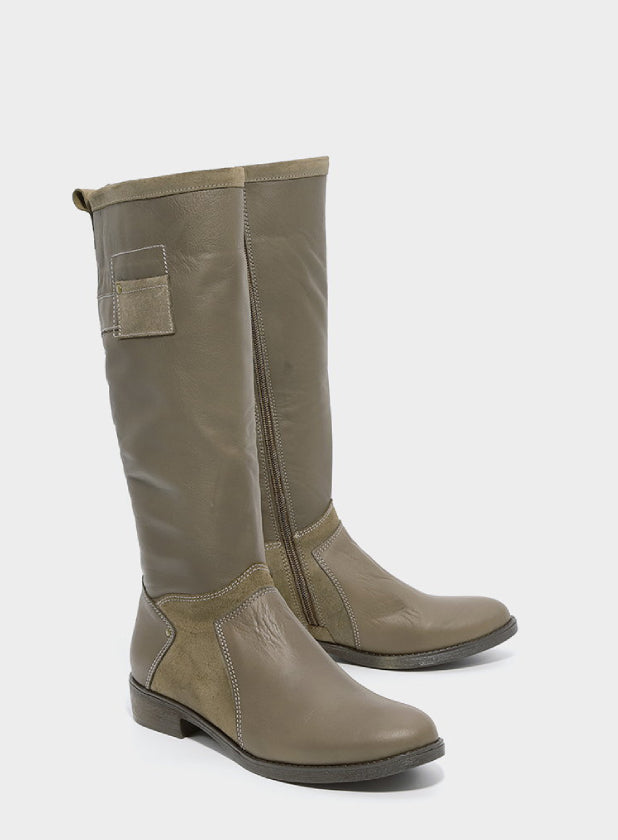 מגפי עור עם רוכסן פנימי - דגם בר