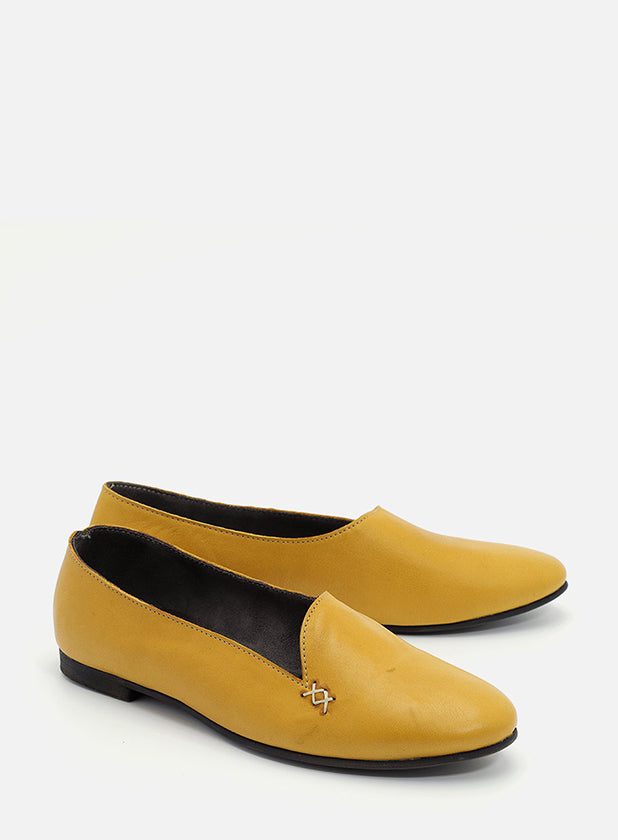 נעלי בלרינה עור  -  ויולט