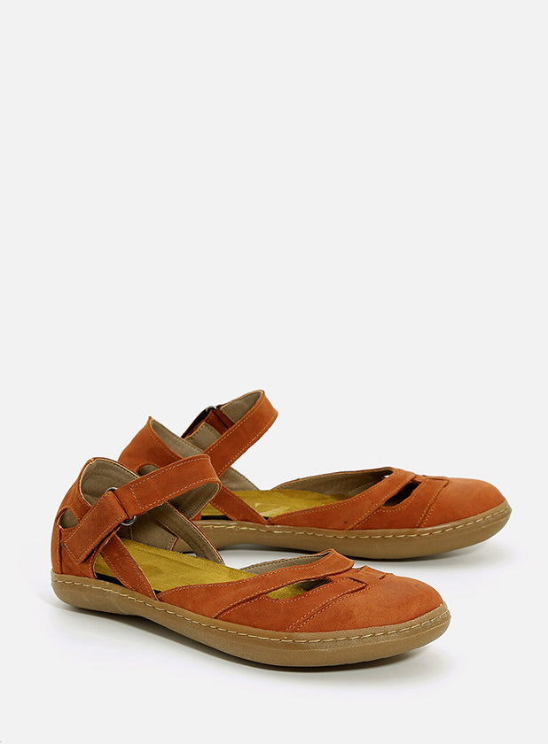 נעלי עור רפידה אנטומית - ורד