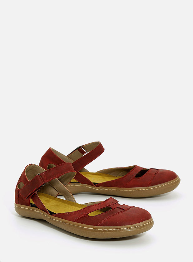 נעלי עור רפידה אנטומית - ורד