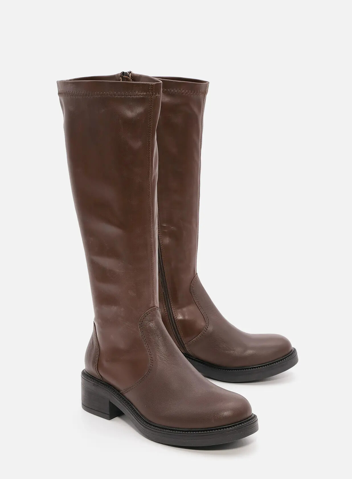 מגפיים גבוהים מעור משולב לייקרה - מונטנה