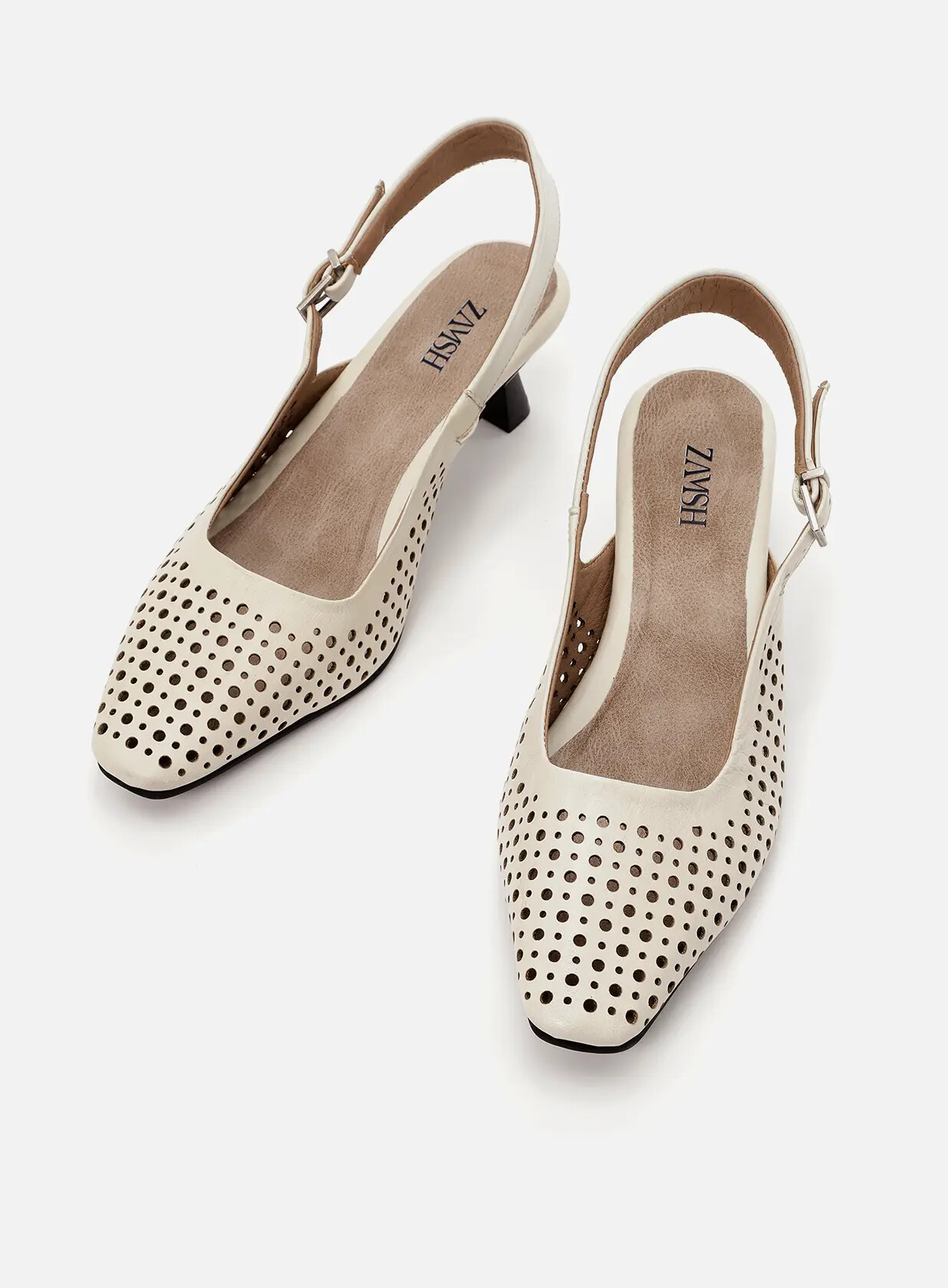 נעלי עקב סירה מעור -  Lauren