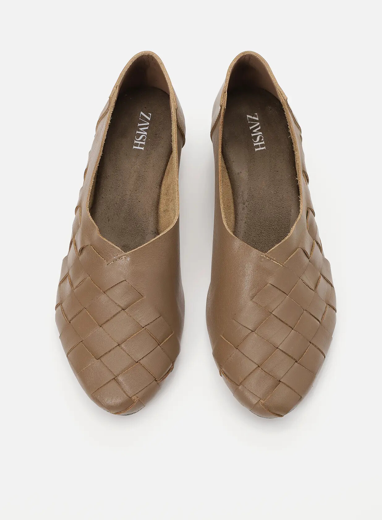 נעלי סירה מעור קלוע - Ambre