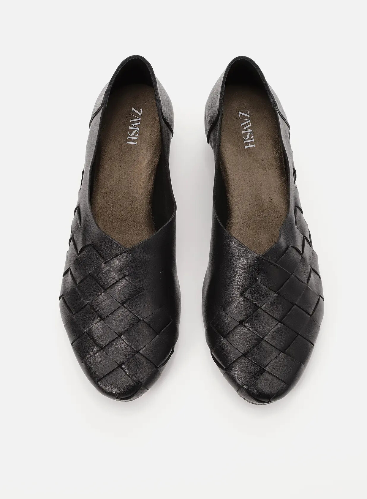 נעלי סירה מעור קלוע - Ambre