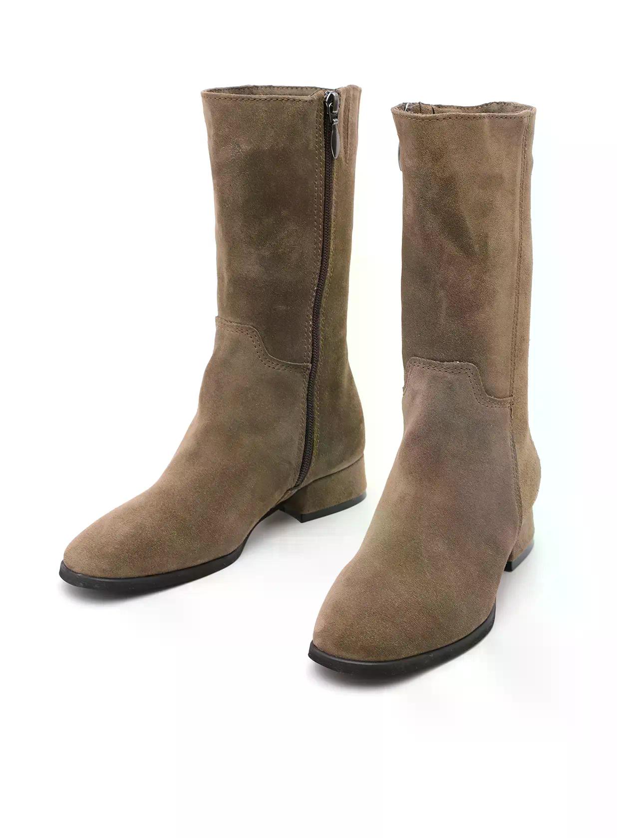 ניקול- מגפון זמש עקב מצופה עם רוכסן