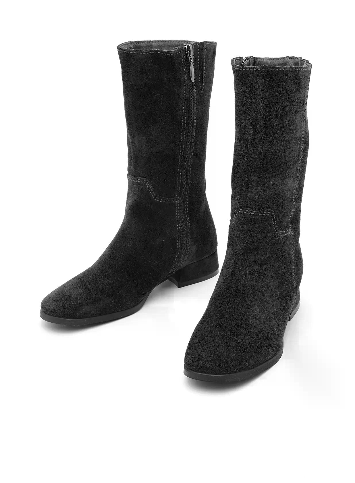 ניקול- מגפון זמש עקב מצופה עם רוכסן