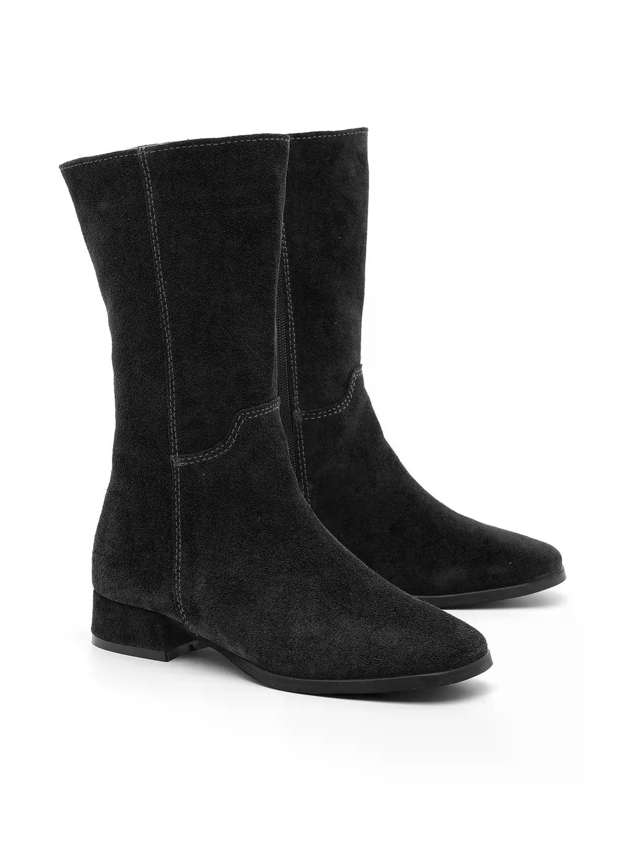 ניקול- מגפון זמש עקב מצופה עם רוכסן