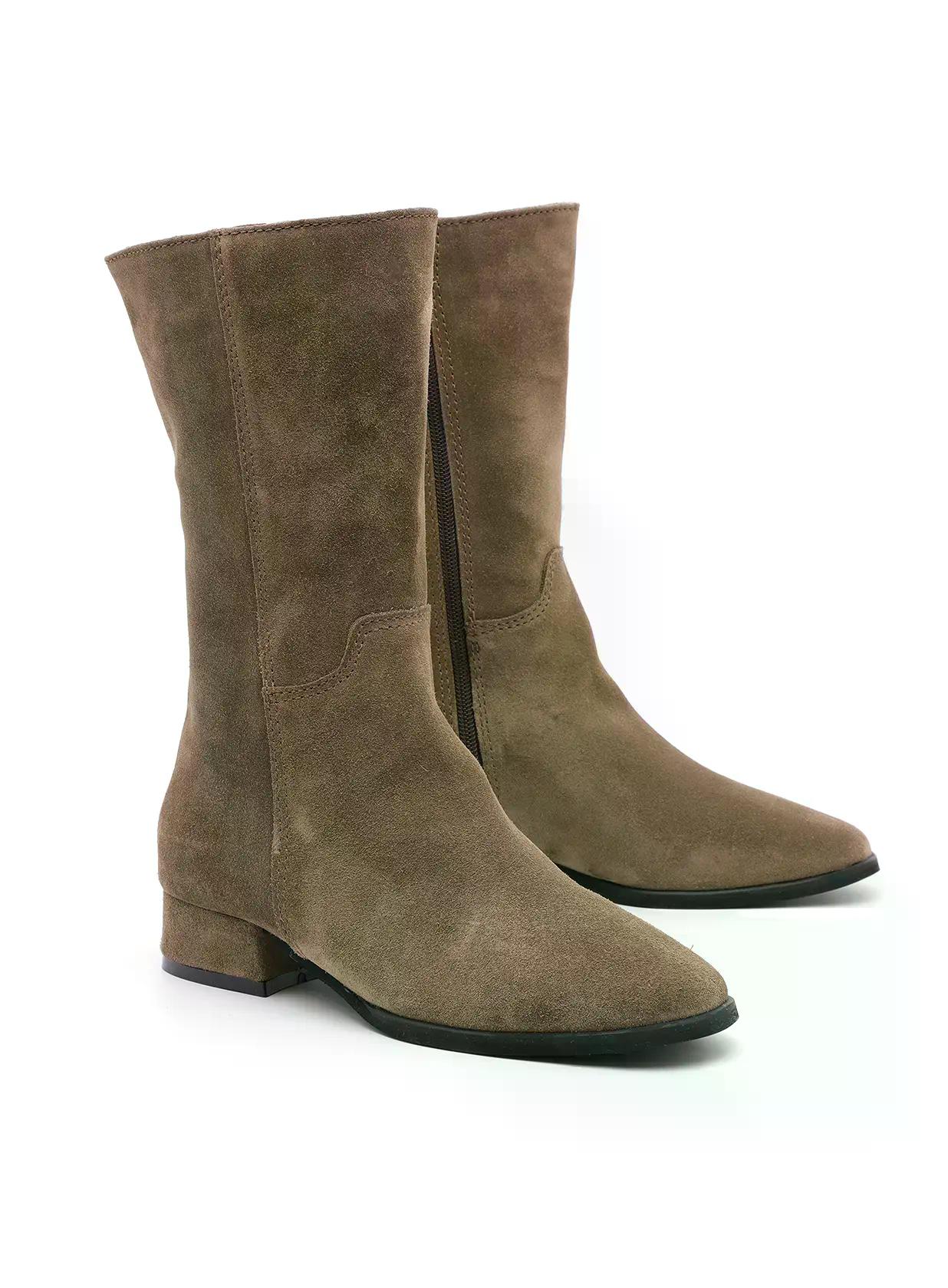 ניקול- מגפון זמש עקב מצופה עם רוכסן